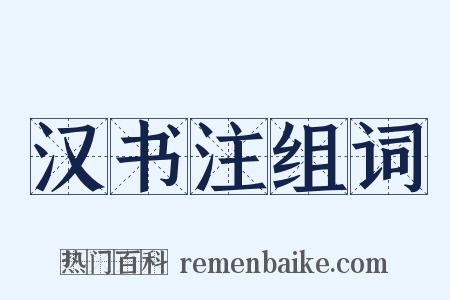 汉书注组词是什么意思的图片